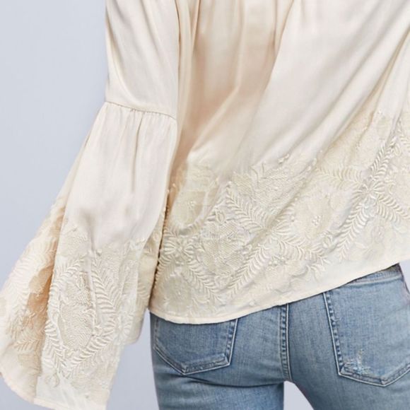 Embroidered Ivory Manor Blouse Eri + Ali NWT XS - Picture 15 of 16